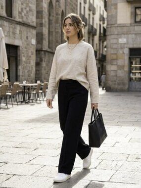 J. Jill Flat Front Relaxed Fit Linen Viscose Pull-on Black Pants, Size 4
